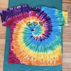 Victoria Canada Peace Love & Moose Tie Dye Sz L Shirt Single Stitch Vintage 90's
